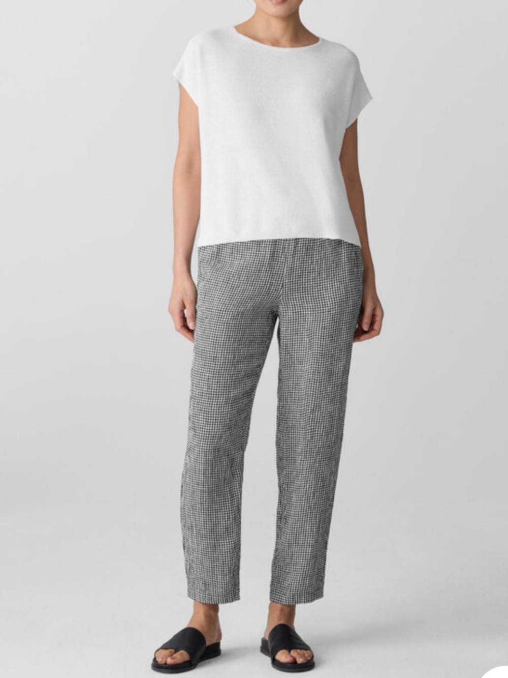 Eileen Fisher Puckered Organic Linen Tapered Pant